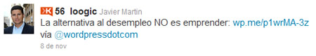 Recomendación de @loogic usando el tweet button de WordPress.com